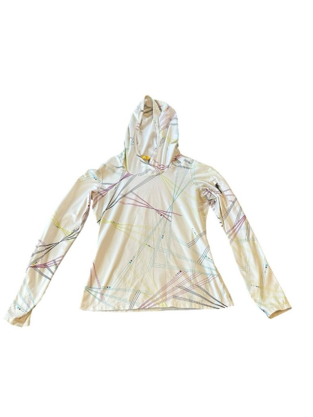 Lole Size M Athletic Pullover Hoodie Geometric Long Sleeve Gorpcore Athleisure